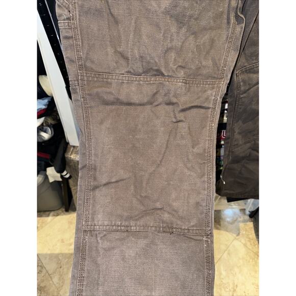 Lakin Mckey Brown Canvas Double Knee Carpenter Pants Size 42x32 - Picture 2 of 8